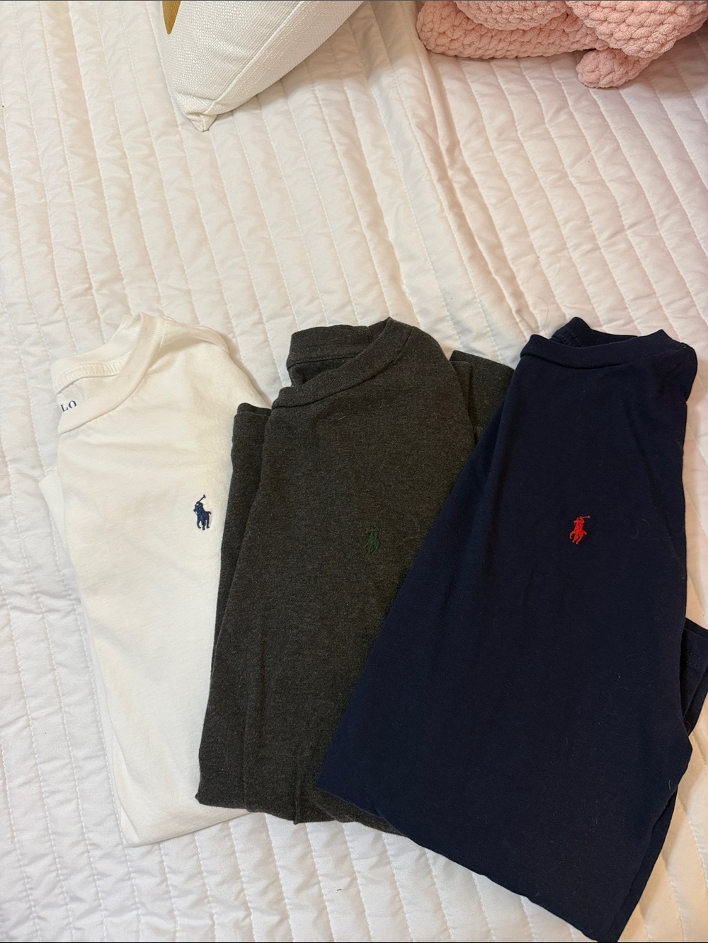 Ralph Lauren Tee Set in White, Charcoal, Navy